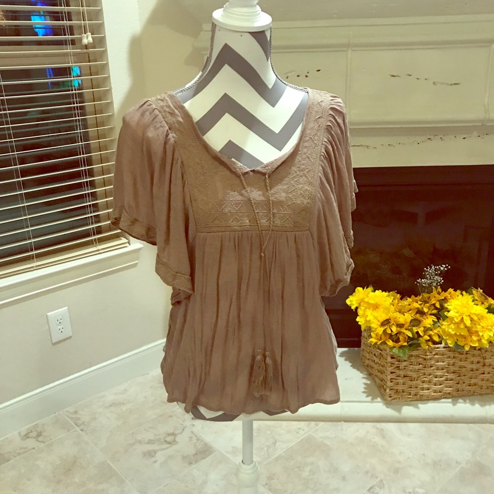 Bohemian style flowy shirt